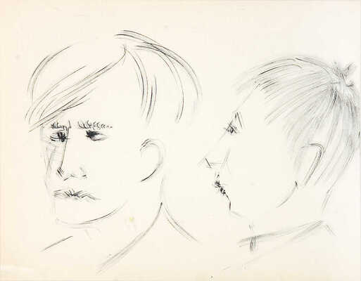 Расторгуев Сергей Николаевич. Альбом с пейзажами южного города, портретами и юмористическими зарисовками. 26 листов.